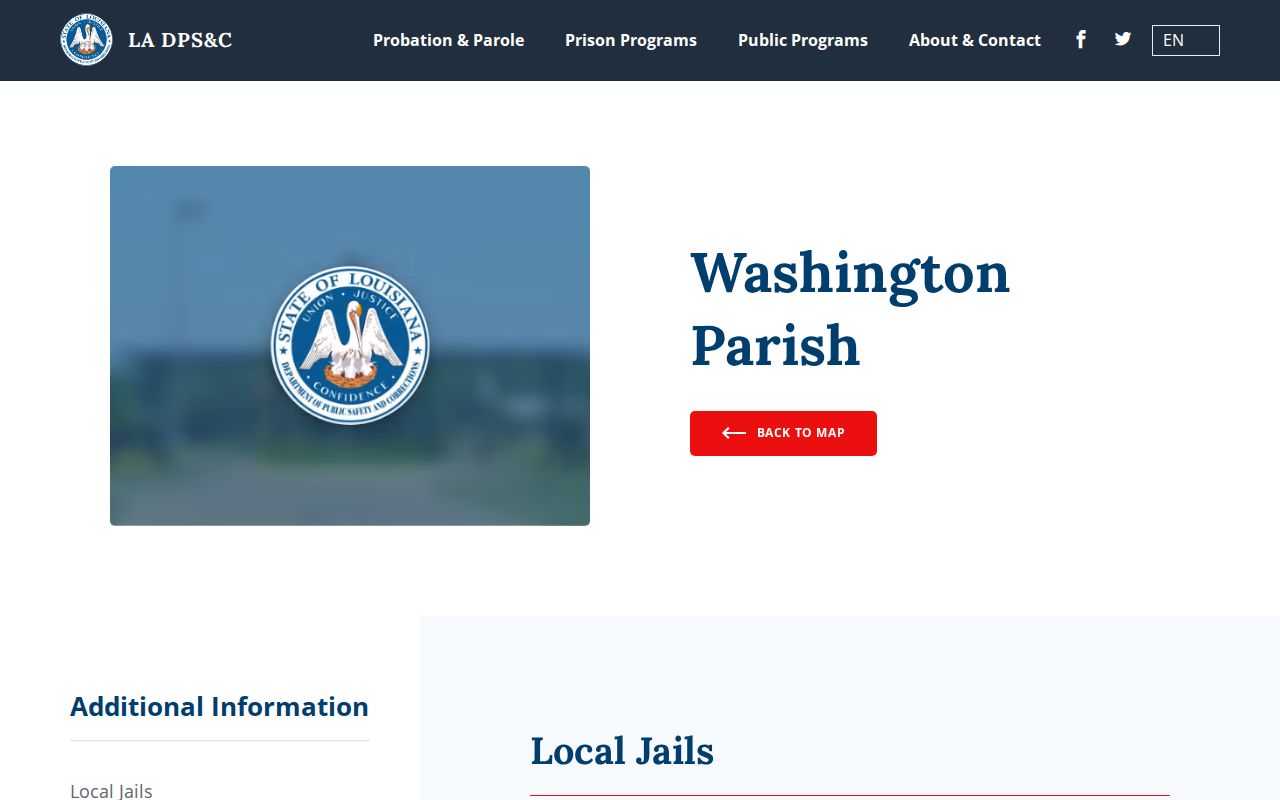 Bogalusa City Jail release contact in the Washington Parish facility directory